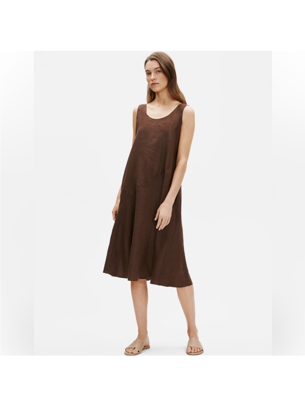 Eileen Fisher Oganic Handkerchief Linen Tank Dress Large